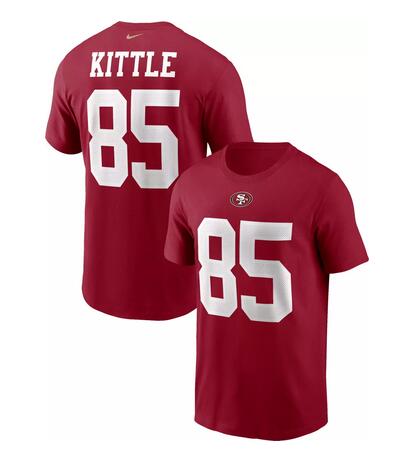 Men's San Francisco 49ers #85 George Kittle Red T-Shirt - Click Image to Close